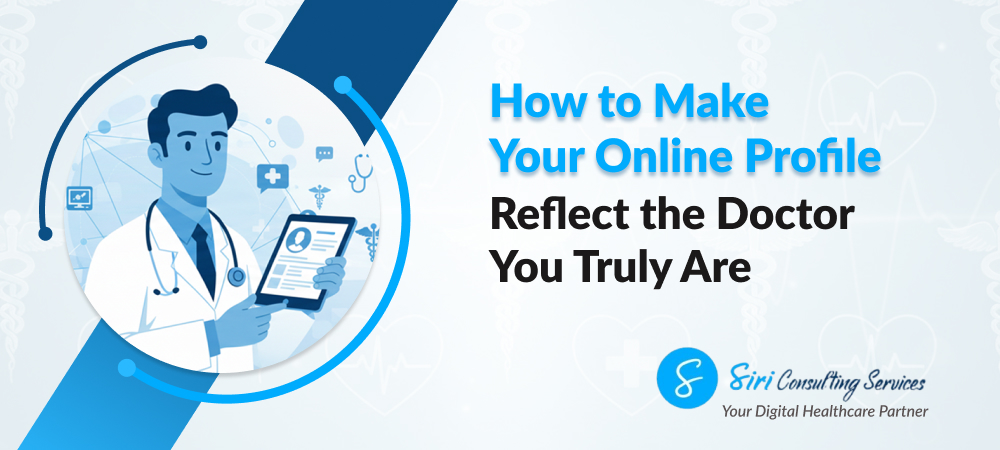 doctor checking digital profile on tablet for online presence improvement